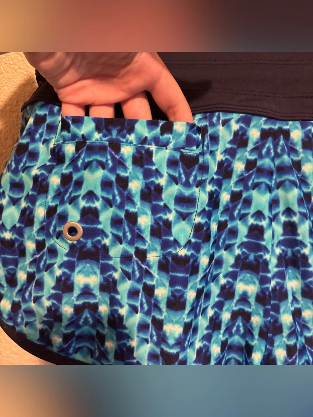 Athleta Blue Patterned Swim Shorts Size Meduim - Picture 4 of 5